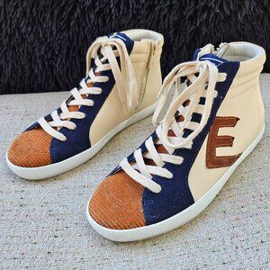 Sam Edelman Avon Kids High Tops Girl's Youth Size 3M Color Eggshell Multi New